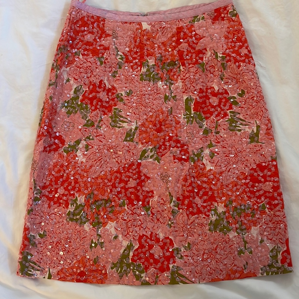 Anthropologie Snak Floral Sequin Skirt; size 2